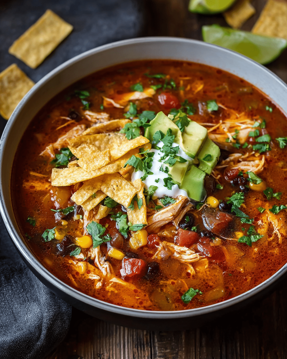 Crockpot Chicken Tortilla Soup