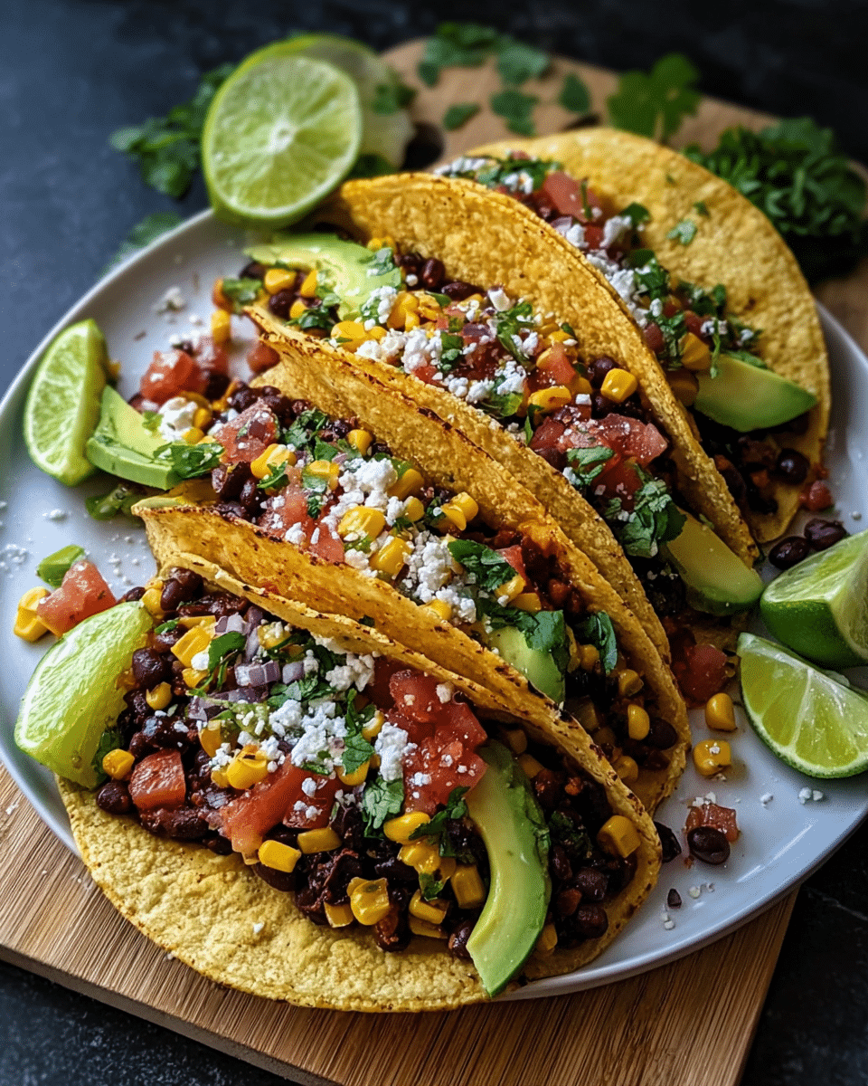 Black Bean and Corn Vegetarian Tacos