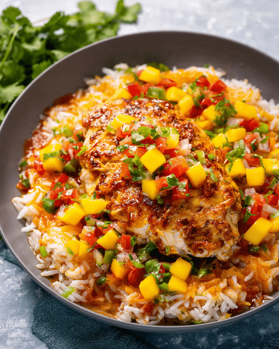 Mango Salsa Chicken and Rice