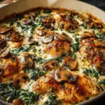 Creamy Chicken, Spinach and Mushroom Bake