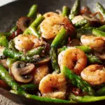 Garlic Butter Shrimp with Asparagus and Mushrooms