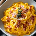 Pumpkin Alfredo Pasta with Prosciutto