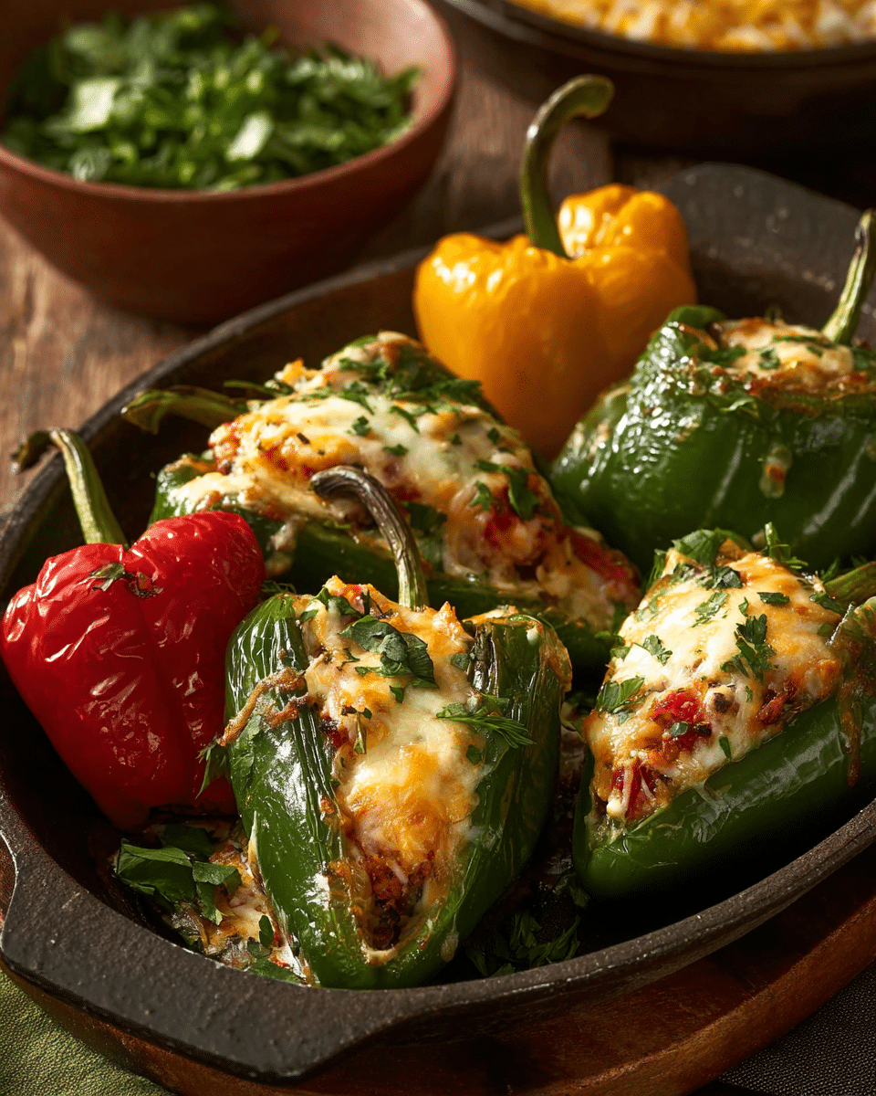 Chiles Rellenos Patriotic Stuffed Peppers