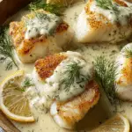 Baked Cod with Lemon Dill Sauce
