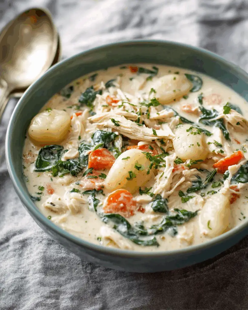 Creamy Crockpot Chicken Gnocchi Soup