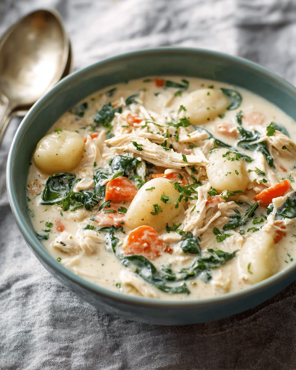 Creamy Crockpot Chicken Gnocchi Soup