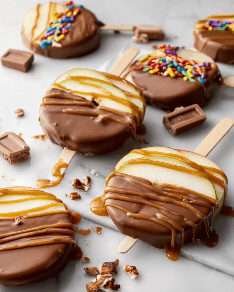 Chocolate-Covered Caramel Apple Slices