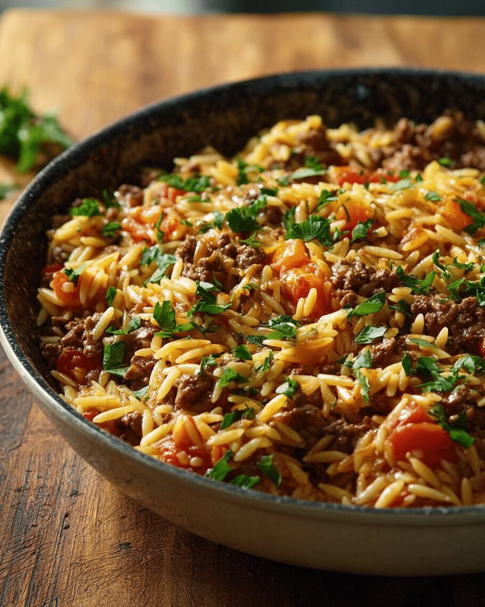 One-Pot Ground Beef Orzo
