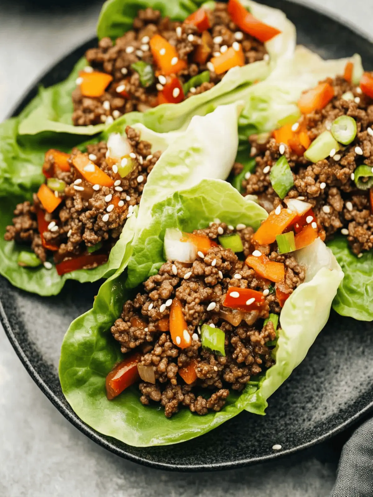 Asian-Style Ground Beef Lettuce Wraps