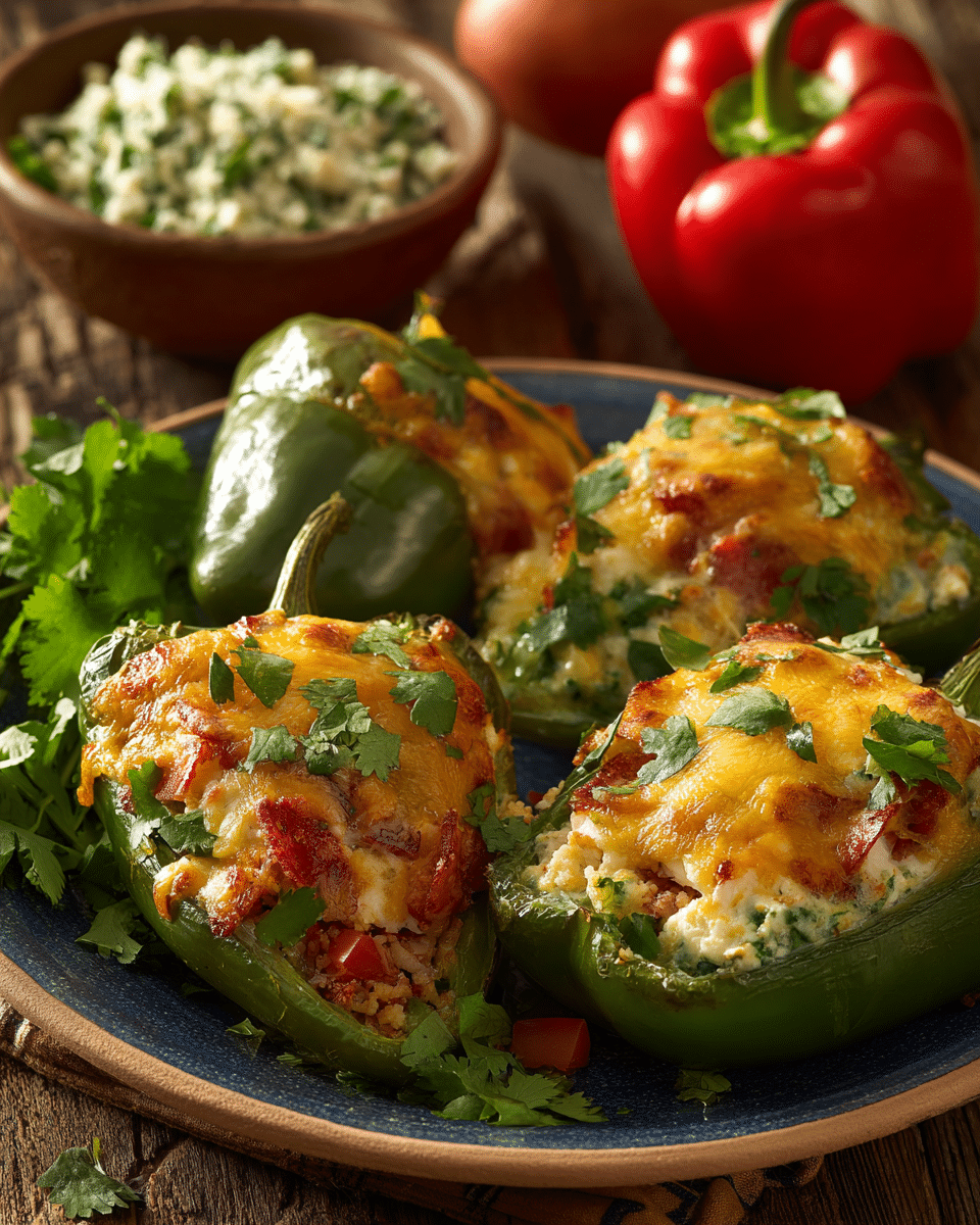 Chiles Rellenos Patriotic Stuffed Peppers