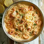 Salmon and Shrimp Alfredo Pasta