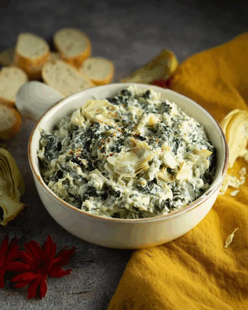 Crockpot Spinach Artichoke Dip with Frozen Spinach
