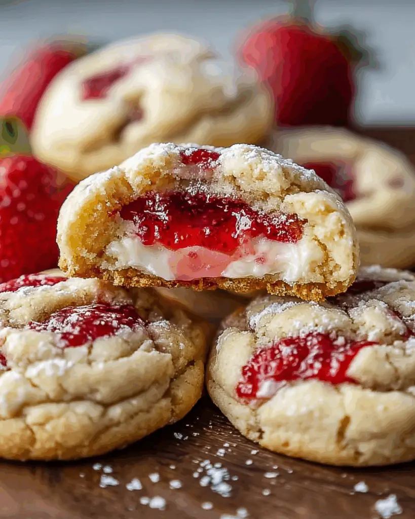 Strawberry Cheesecake Stuffed Cookies