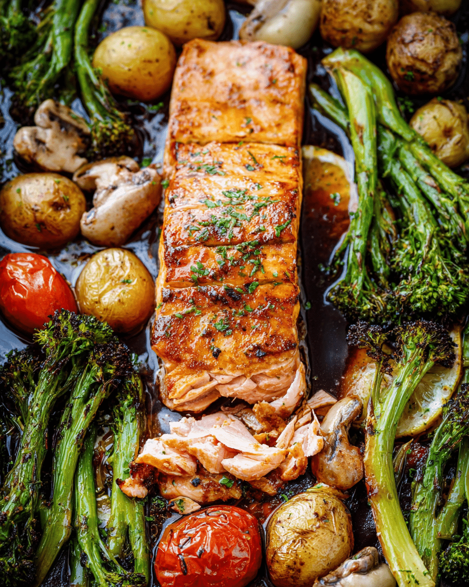 Sheet Pan Balsamic Salmon and Vegetables