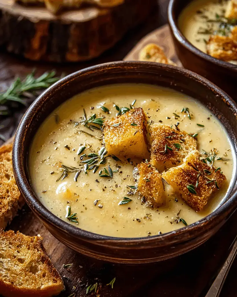 Hearty Cheddar Garlic Herb Potato Soup