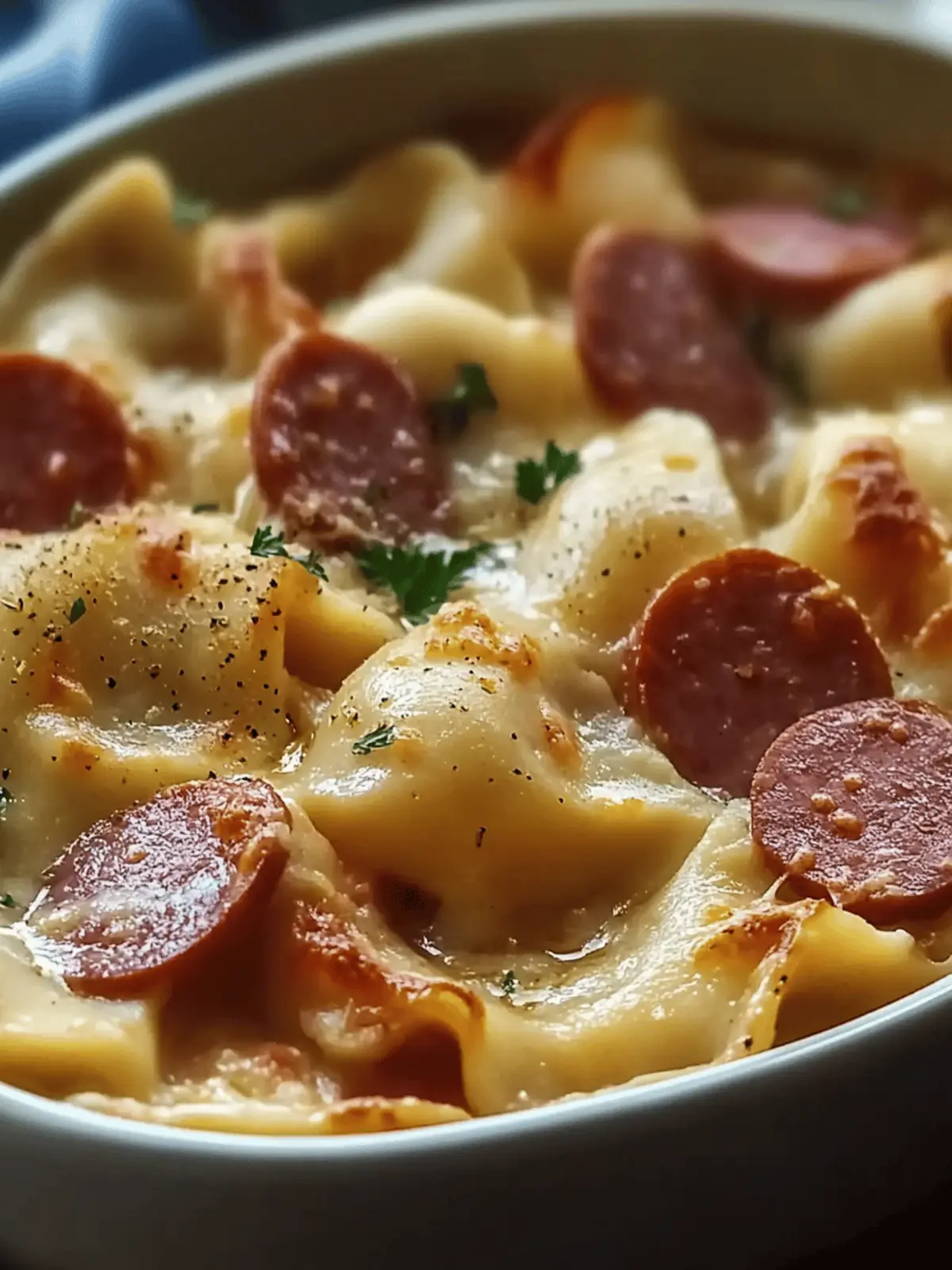 Crockpot Pierogi Casserole with Kielbasa