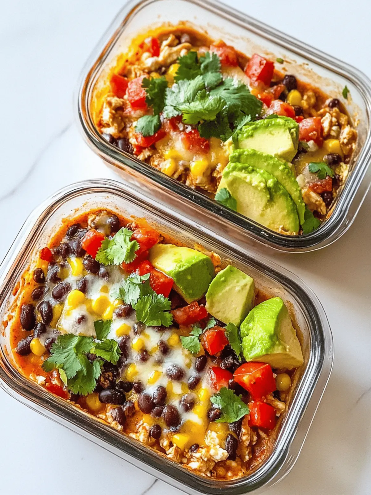 High-Protein Chicken Cottage Cheese Enchilada Bowls
