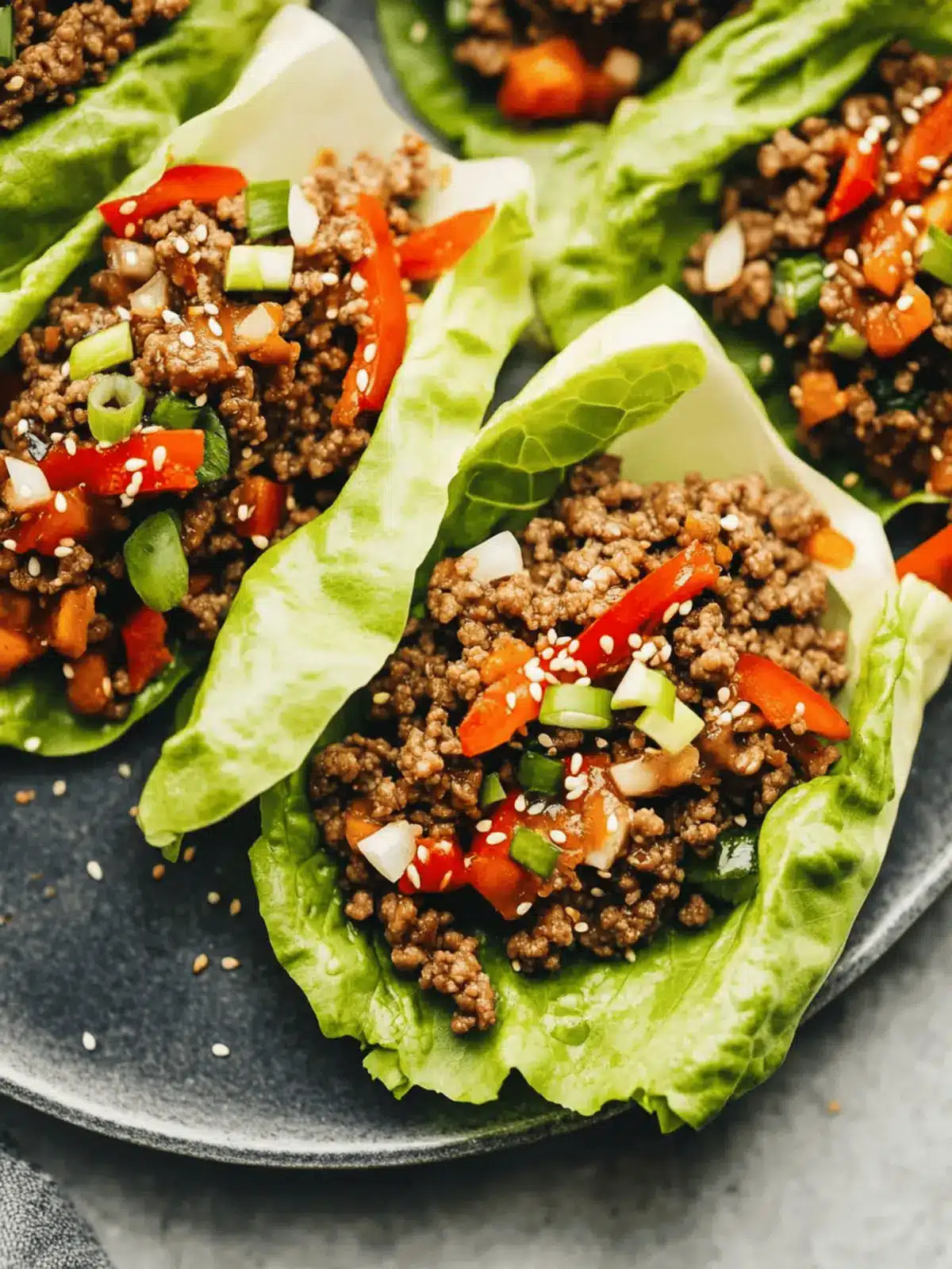 Asian-Style Ground Beef Lettuce Wraps