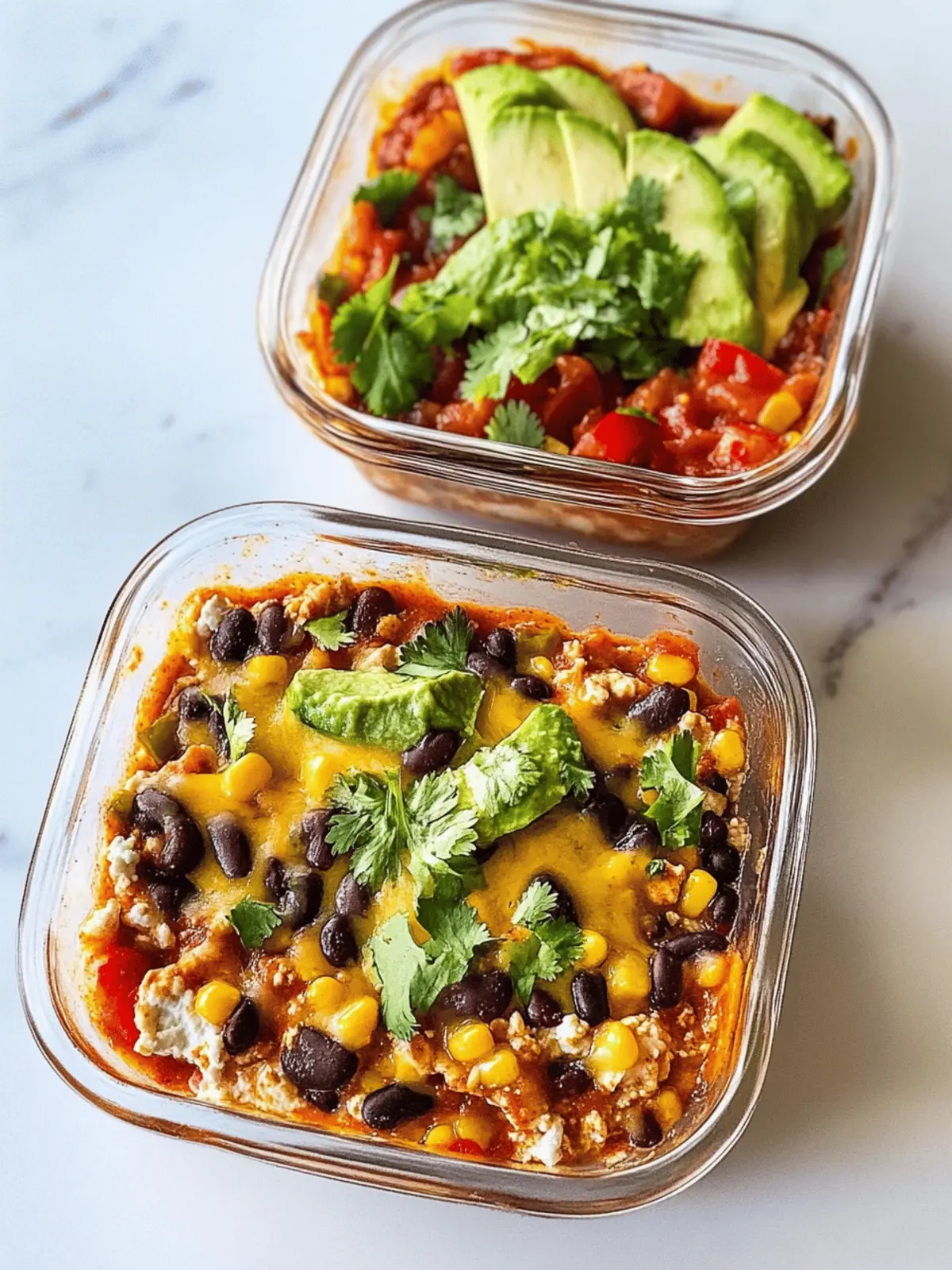 High-Protein Chicken Cottage Cheese Enchilada Bowls
