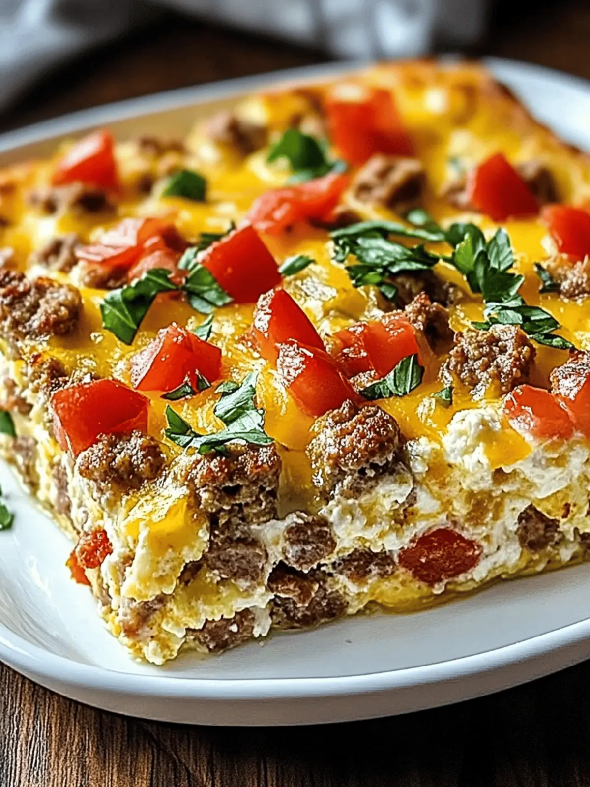 High-Protein Cottage Cheese & Turkey Sausage Breakfast Casserole