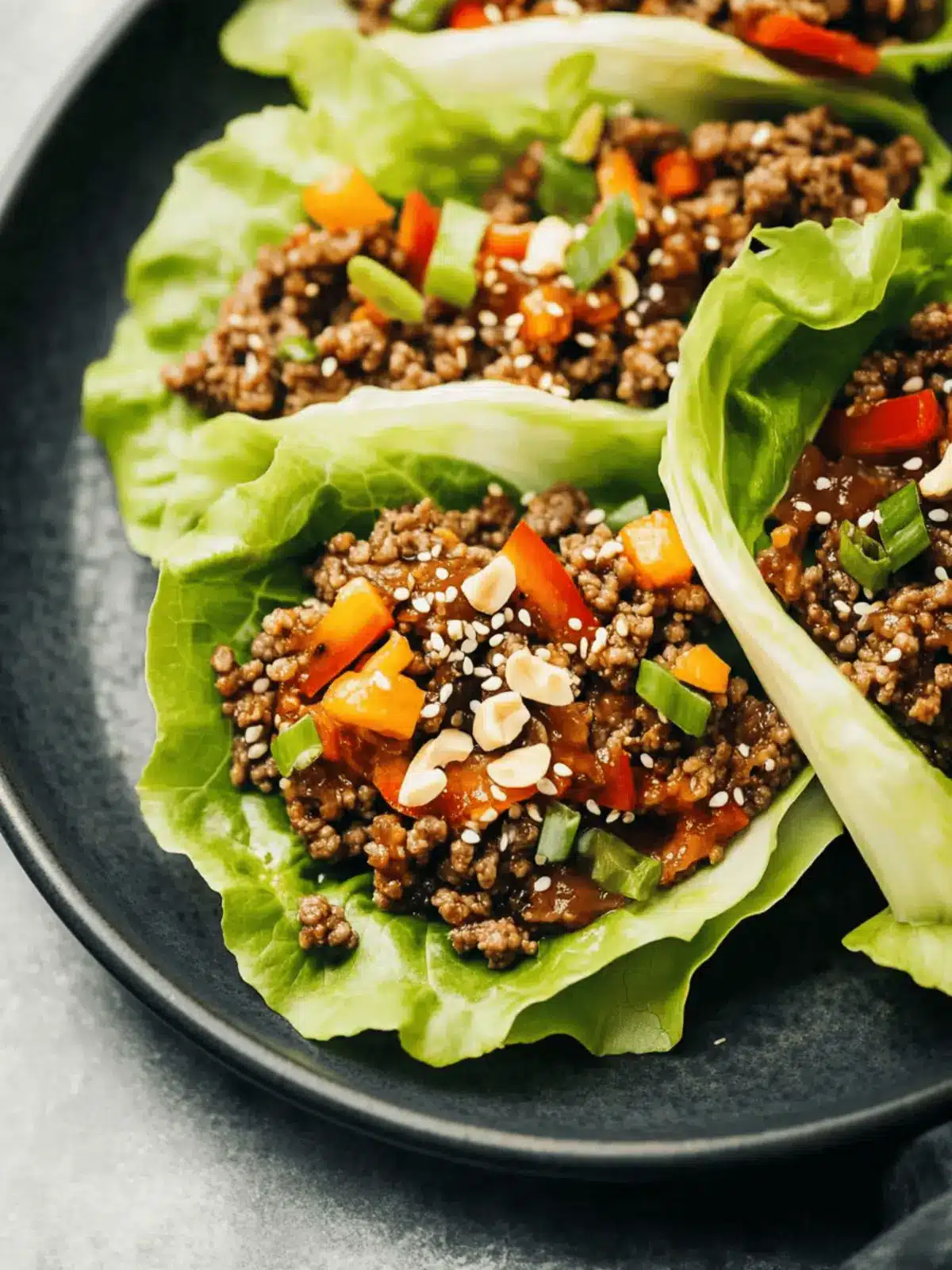 Asian-Style Ground Beef Lettuce Wraps