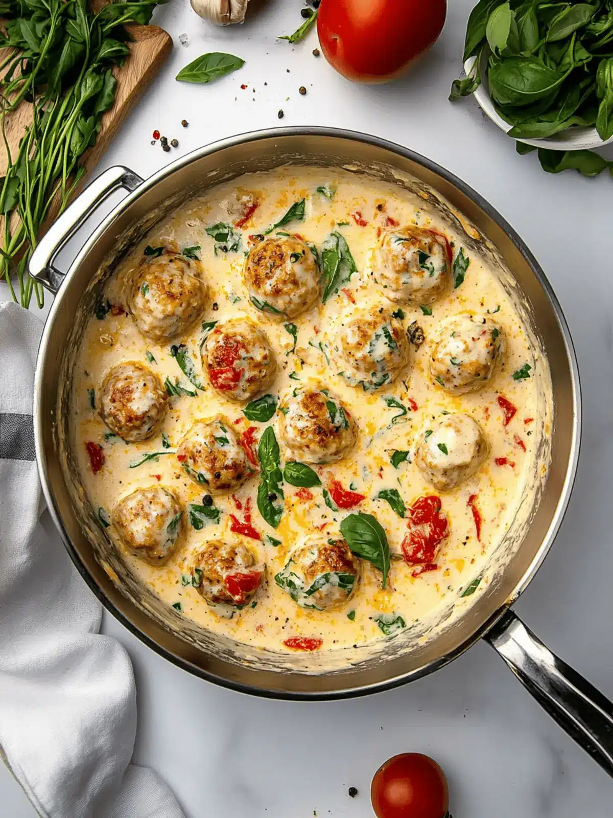 Creamy Tuscan Chicken Meatballs