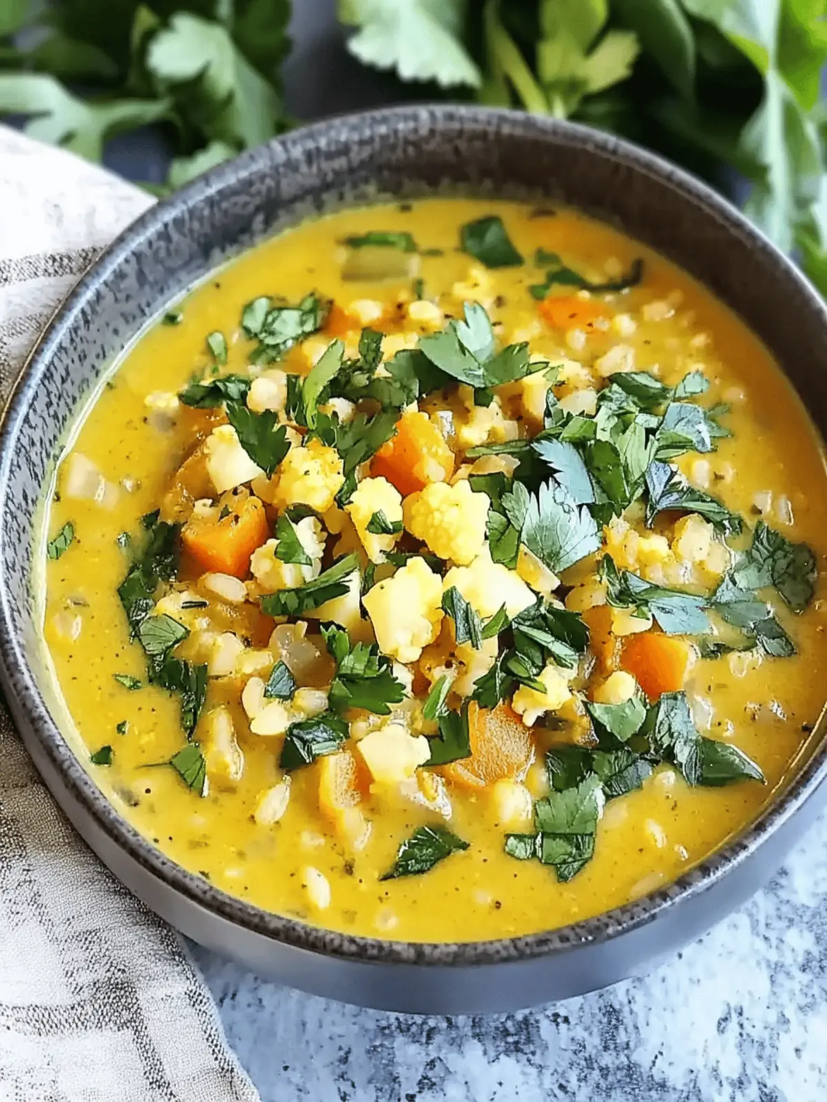 Curried Cauliflower Rice Soup: A Creamy Delight