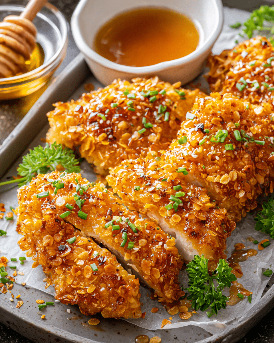 Baked Crunchy Hot Honey Chicken