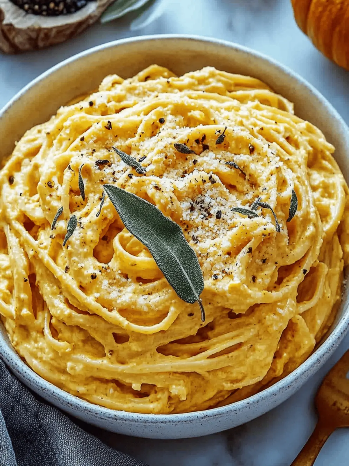 Pumpkin Cottage Cheese Pasta