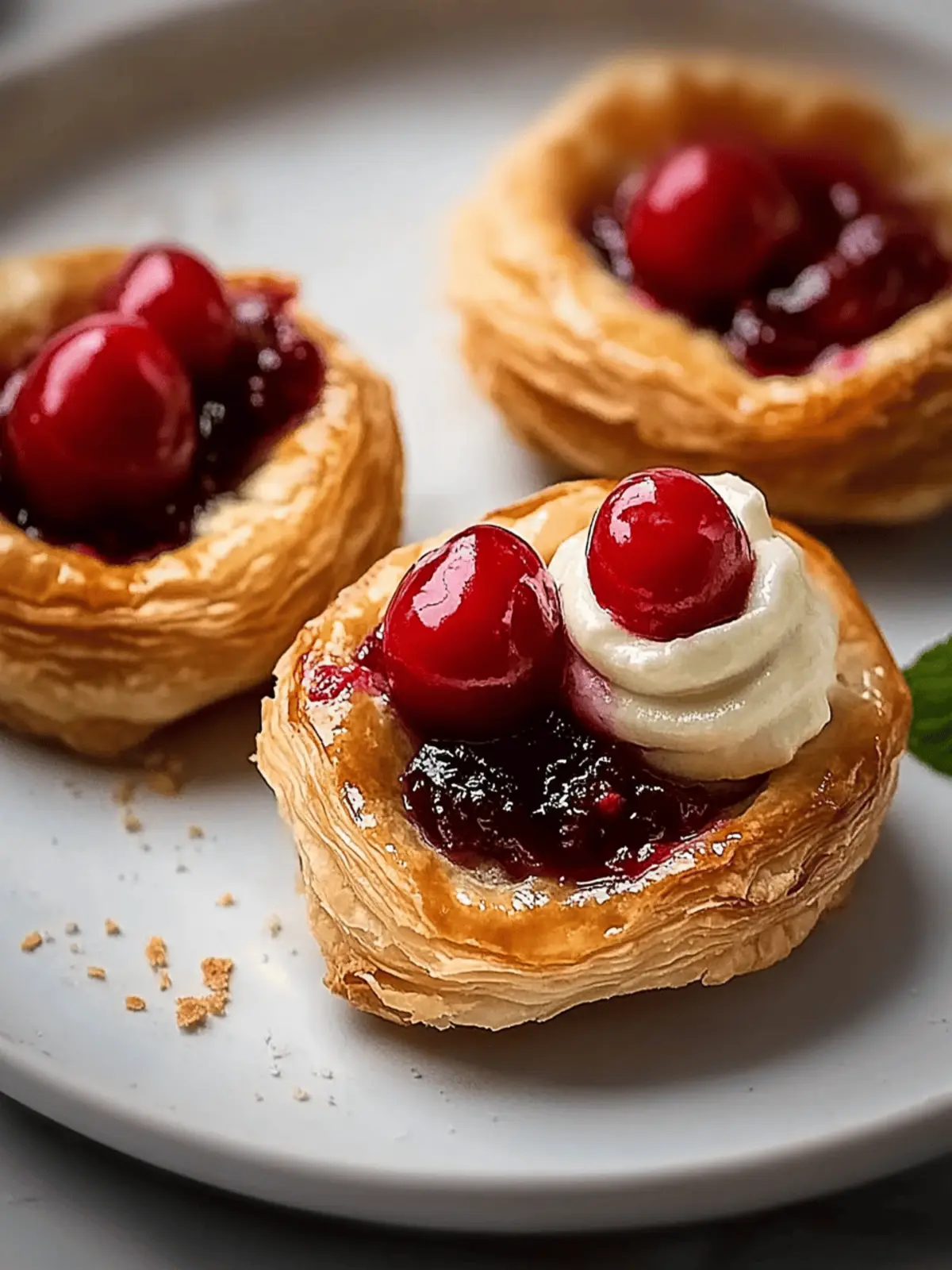 Cherry Cream Cheese Puff Pastries