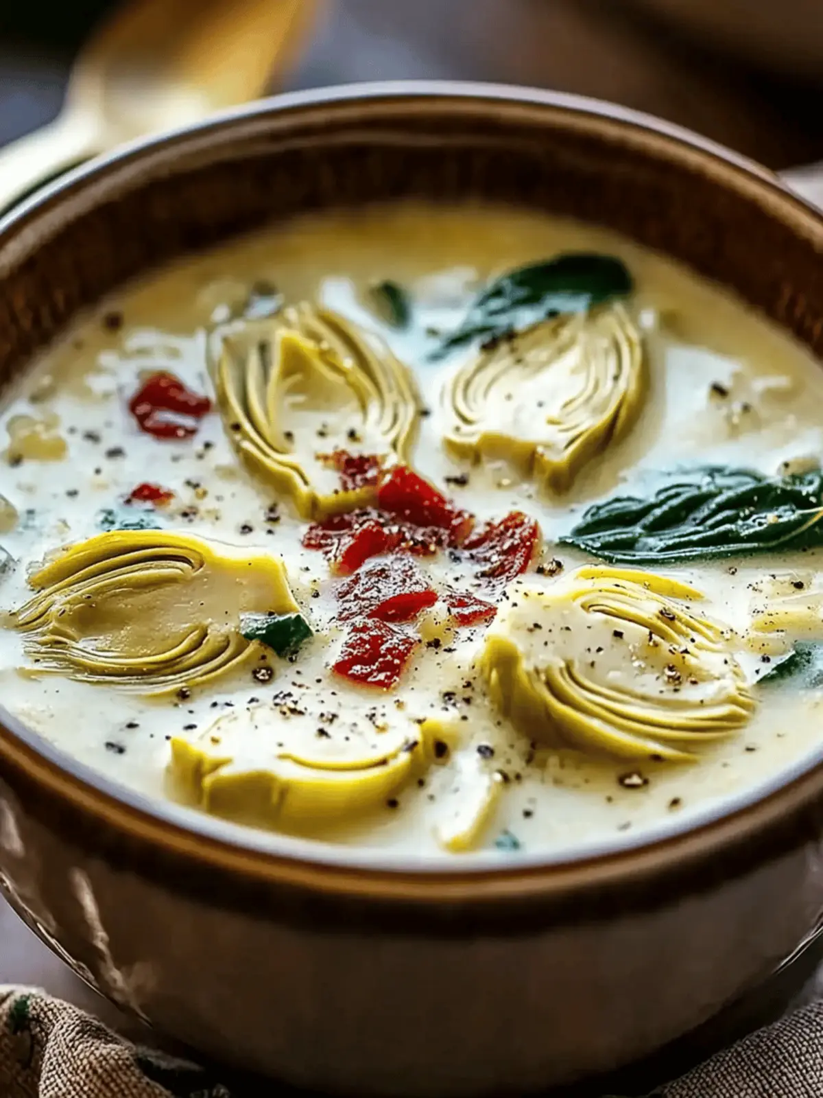 Lemony Tuscan Artichoke Soup