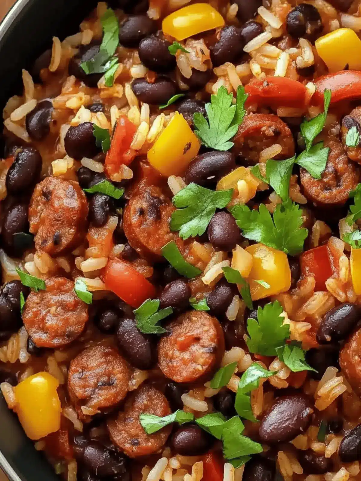 Hearty Black Beans and Rice with Sausage