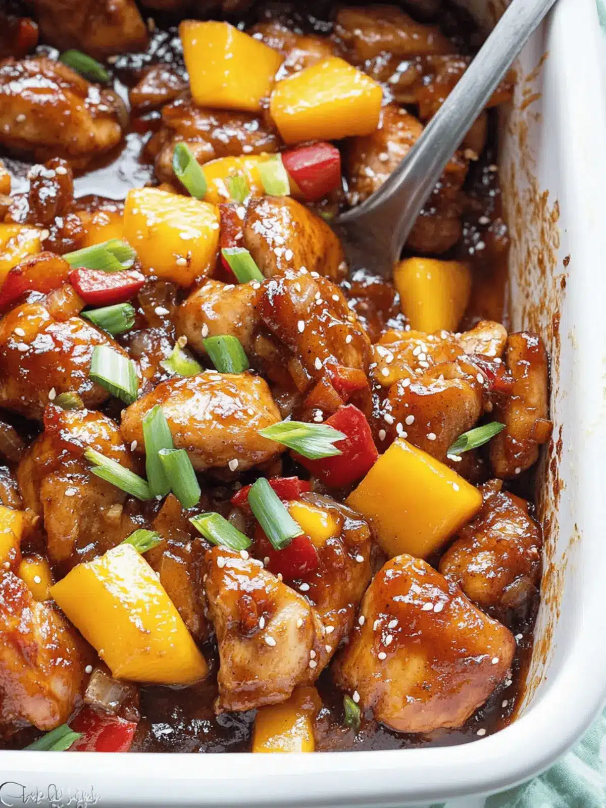 Baked Asian chicken with mango