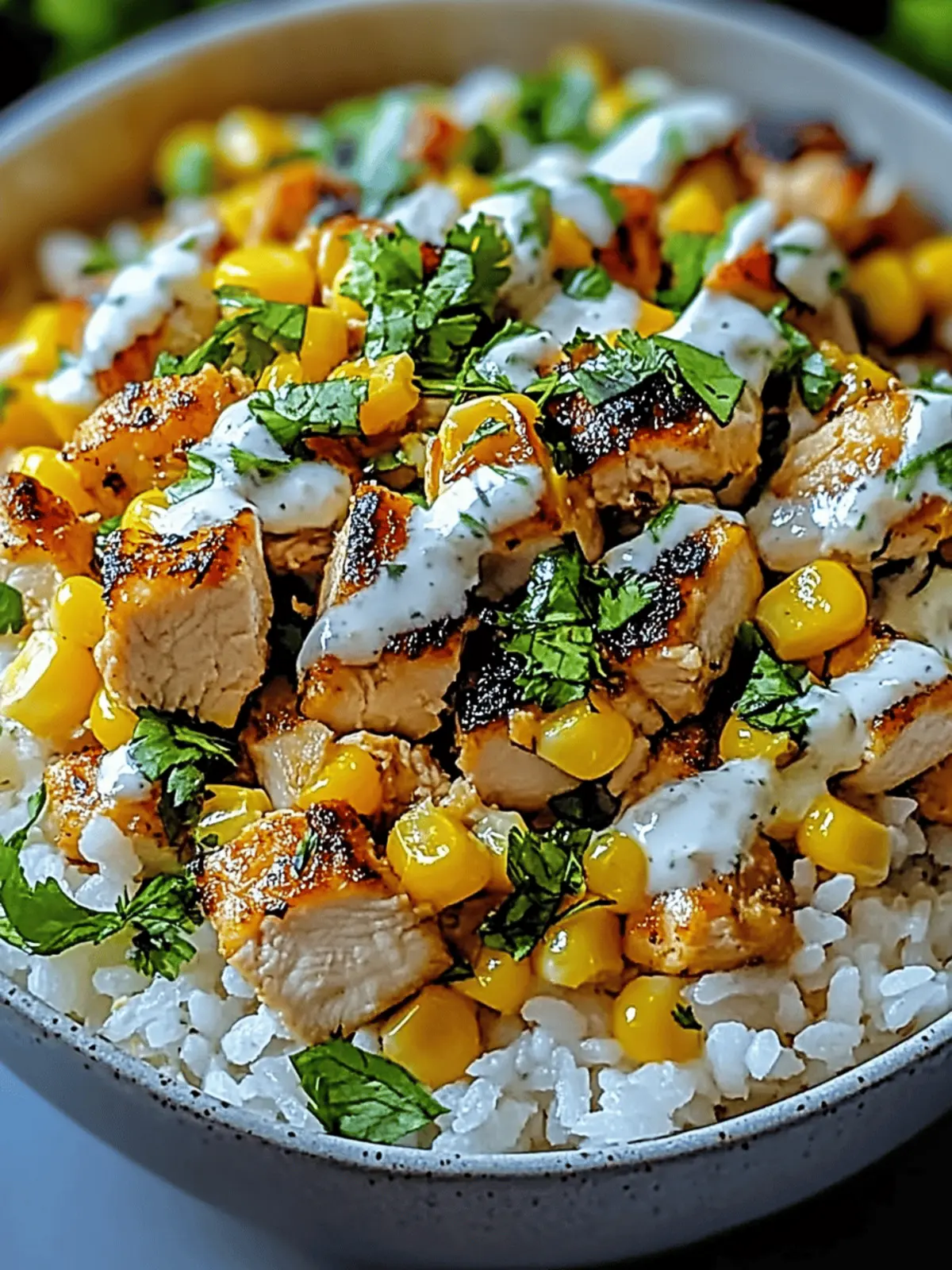 Street Corn Chicken Rice Bowls