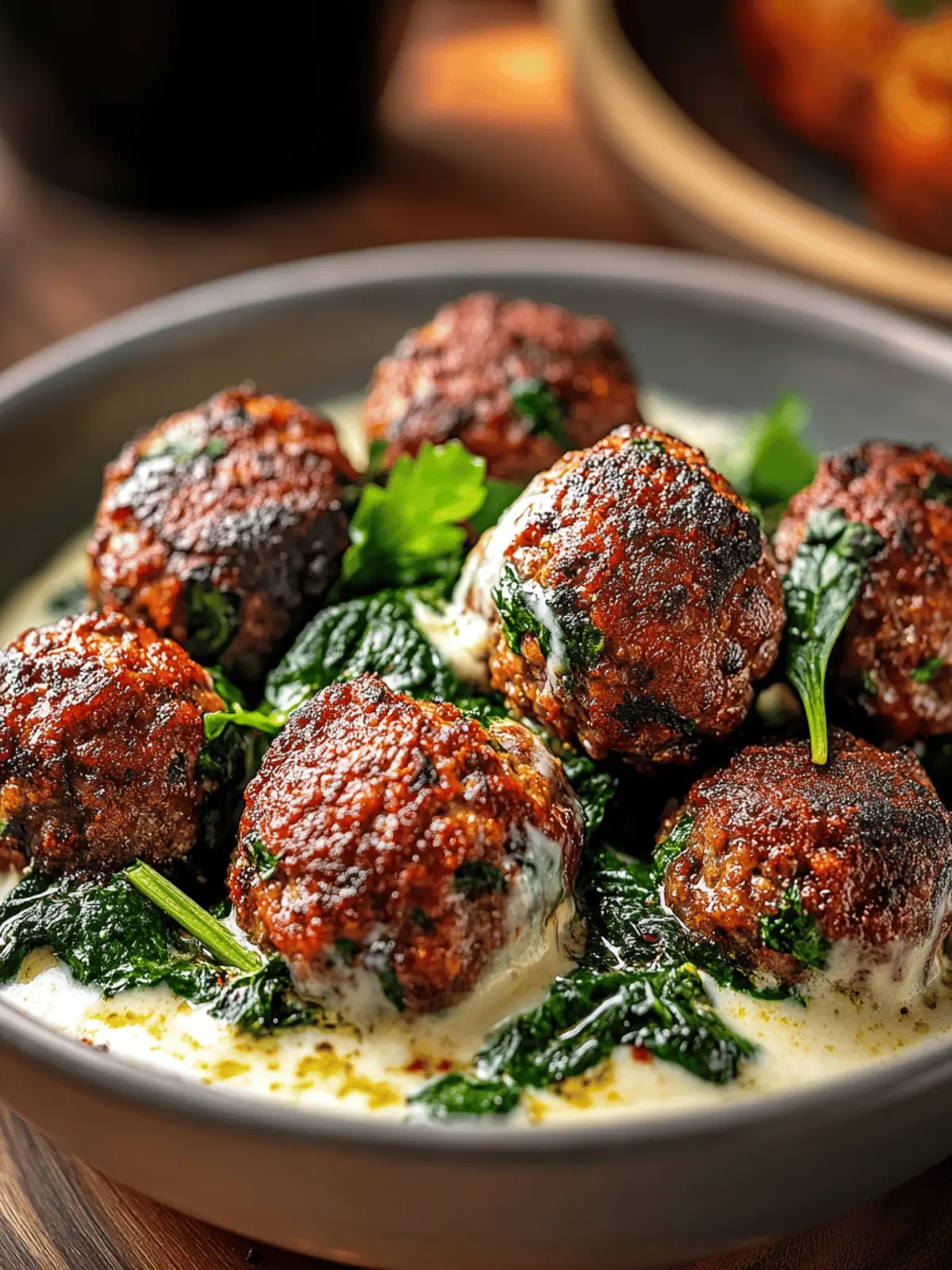 Spinach Garlic Meatballs With Mozzarella