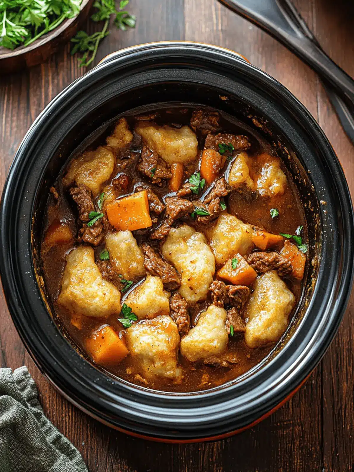 Crock Pot Beef Dumplings