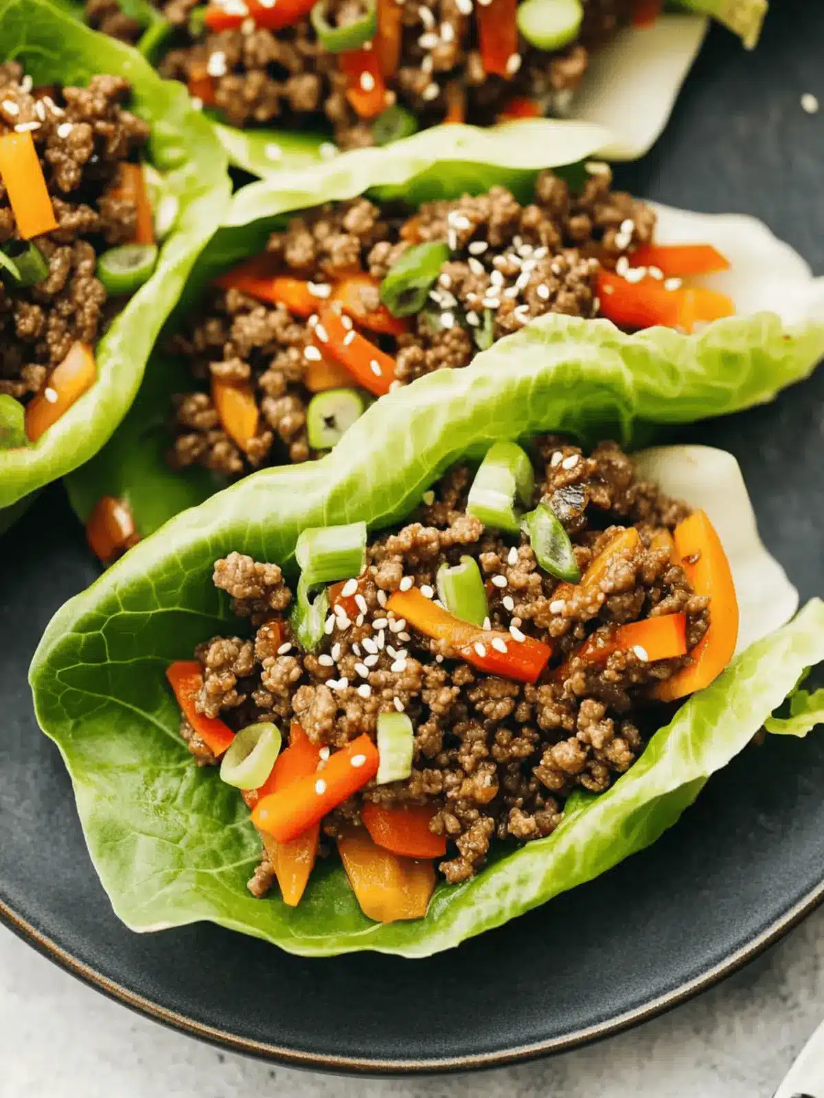 Asian-Style Ground Beef Lettuce Wraps