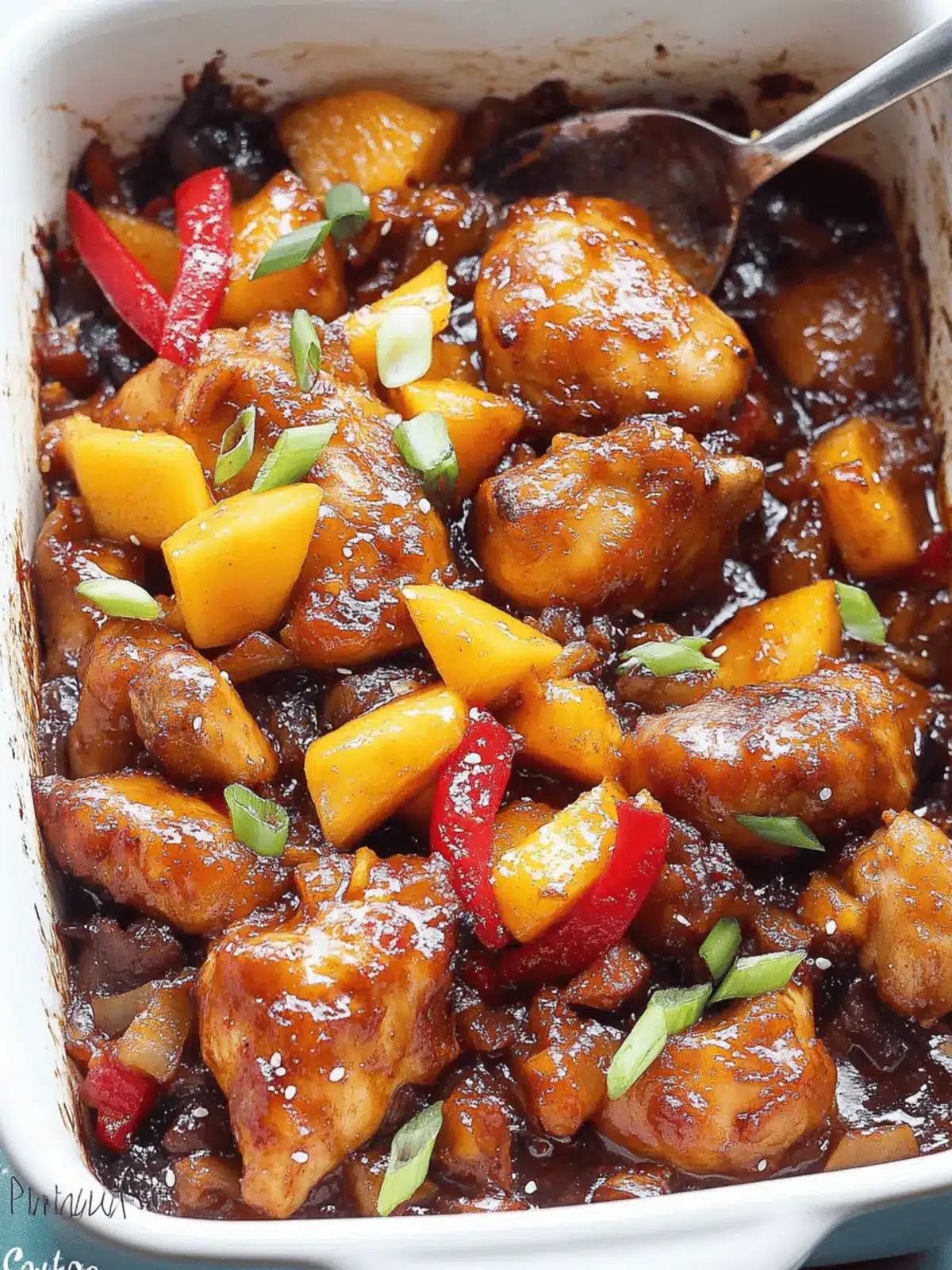 Baked Asian chicken with mango