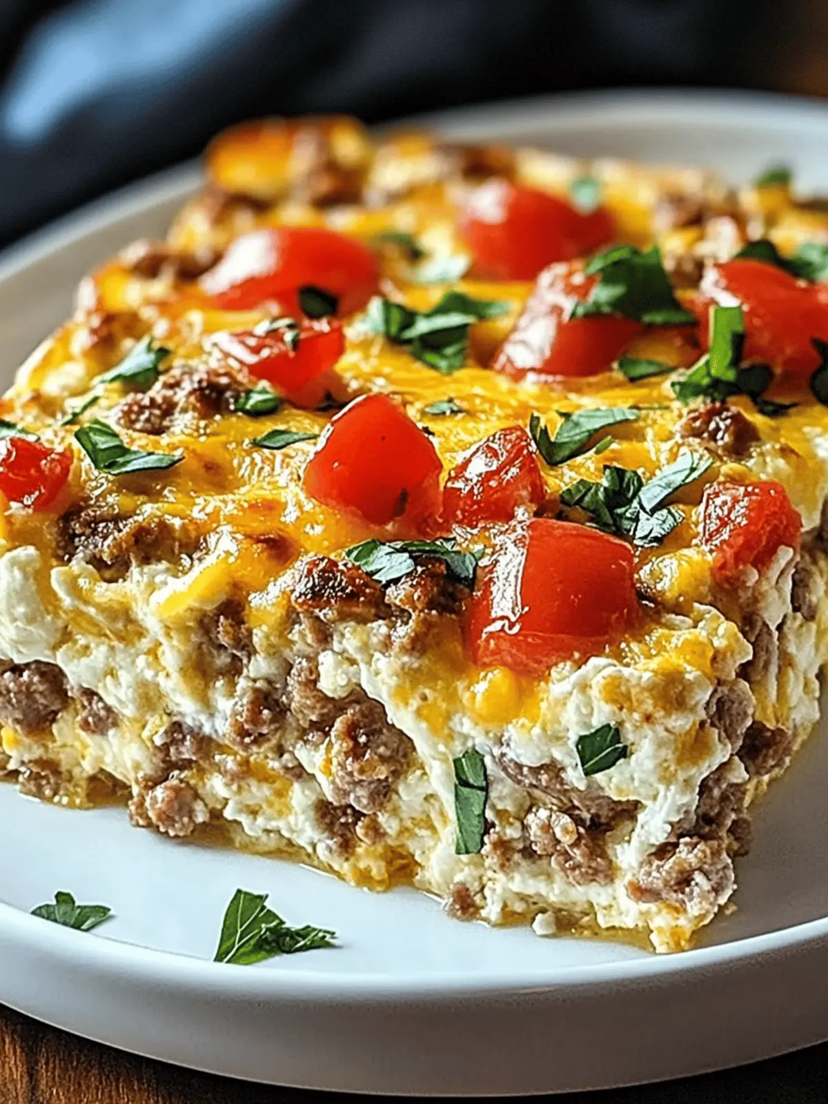 High-Protein Cottage Cheese & Turkey Sausage Breakfast Casserole