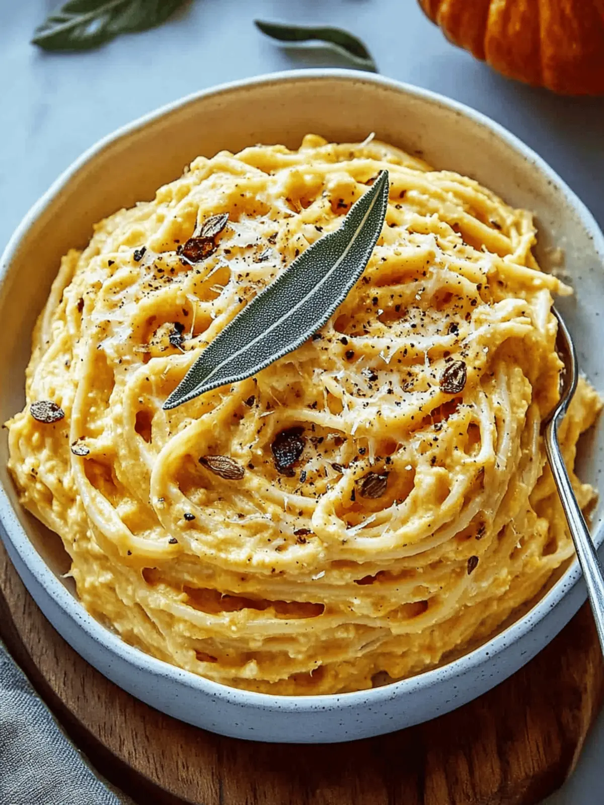 Pumpkin Cottage Cheese Pasta