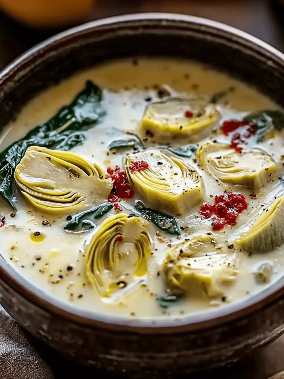 Lemony Tuscan Artichoke Soup