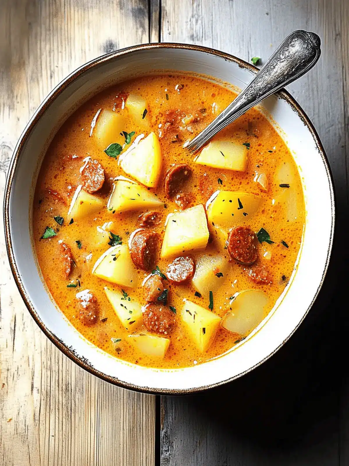 Spanish Potato Soup with Chorizo