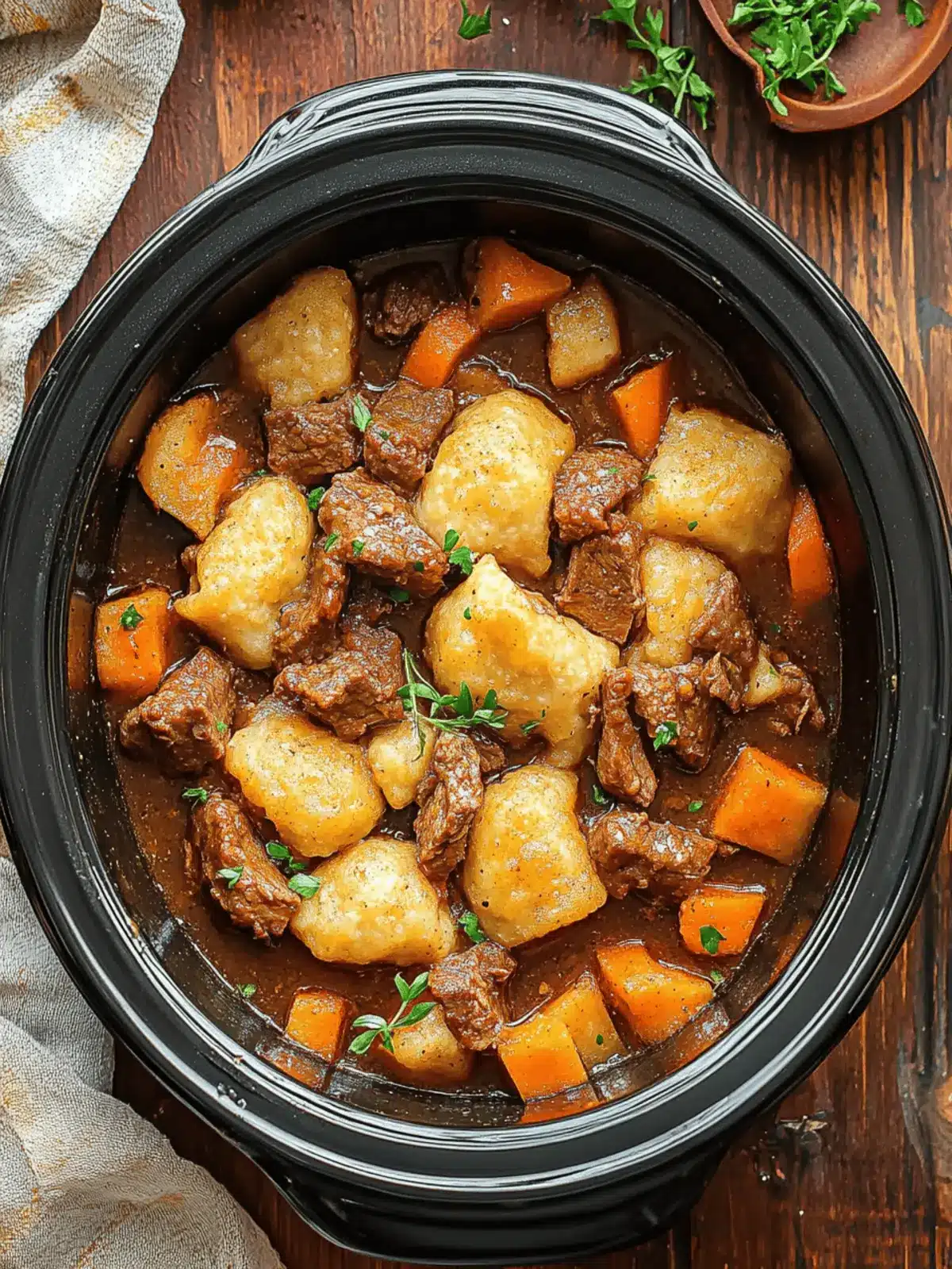 Crock Pot Beef Dumplings