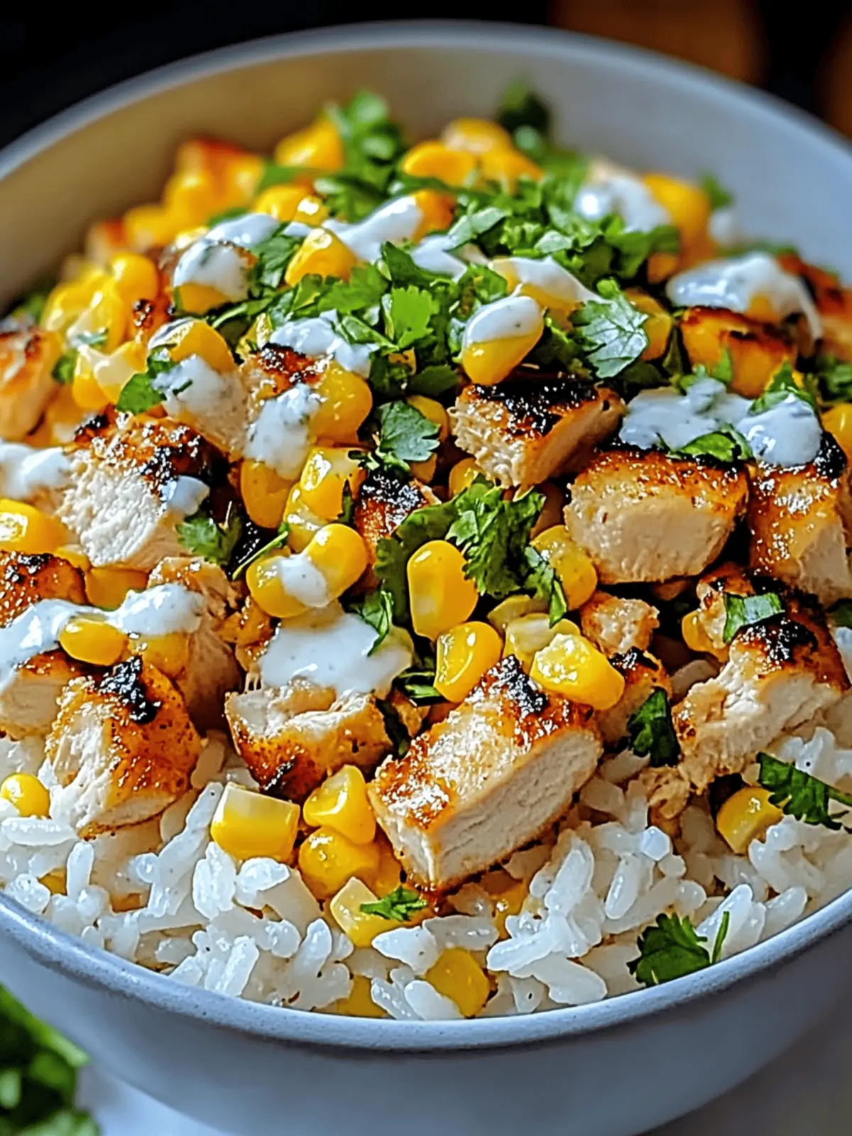 Street Corn Chicken Rice Bowls