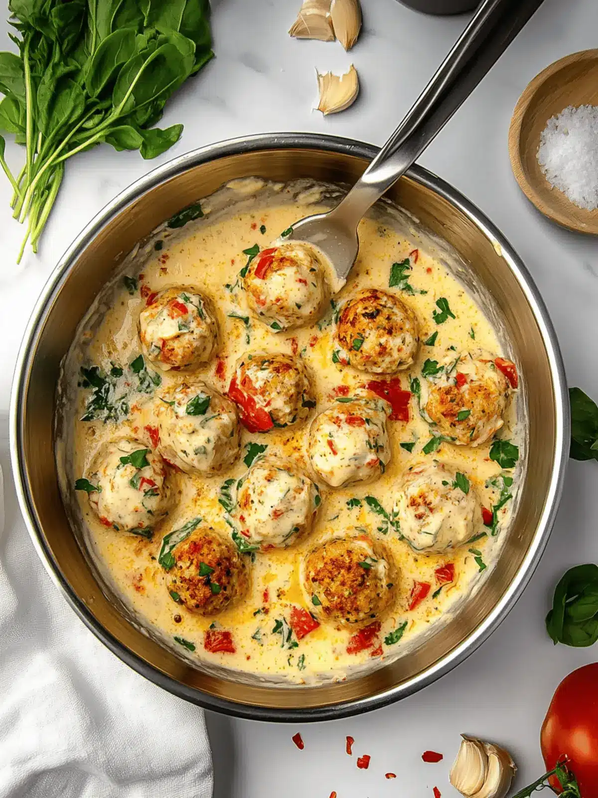 Creamy Tuscan Chicken Meatballs
