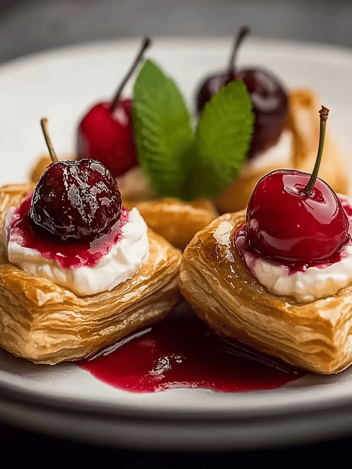 Cherry Cream Cheese Puff Pastries