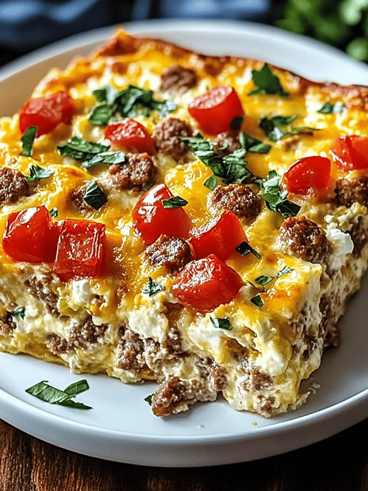 High-Protein Cottage Cheese & Turkey Sausage Breakfast Casserole