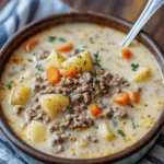 Crockpot Creamy Potato & Hamburger Soup