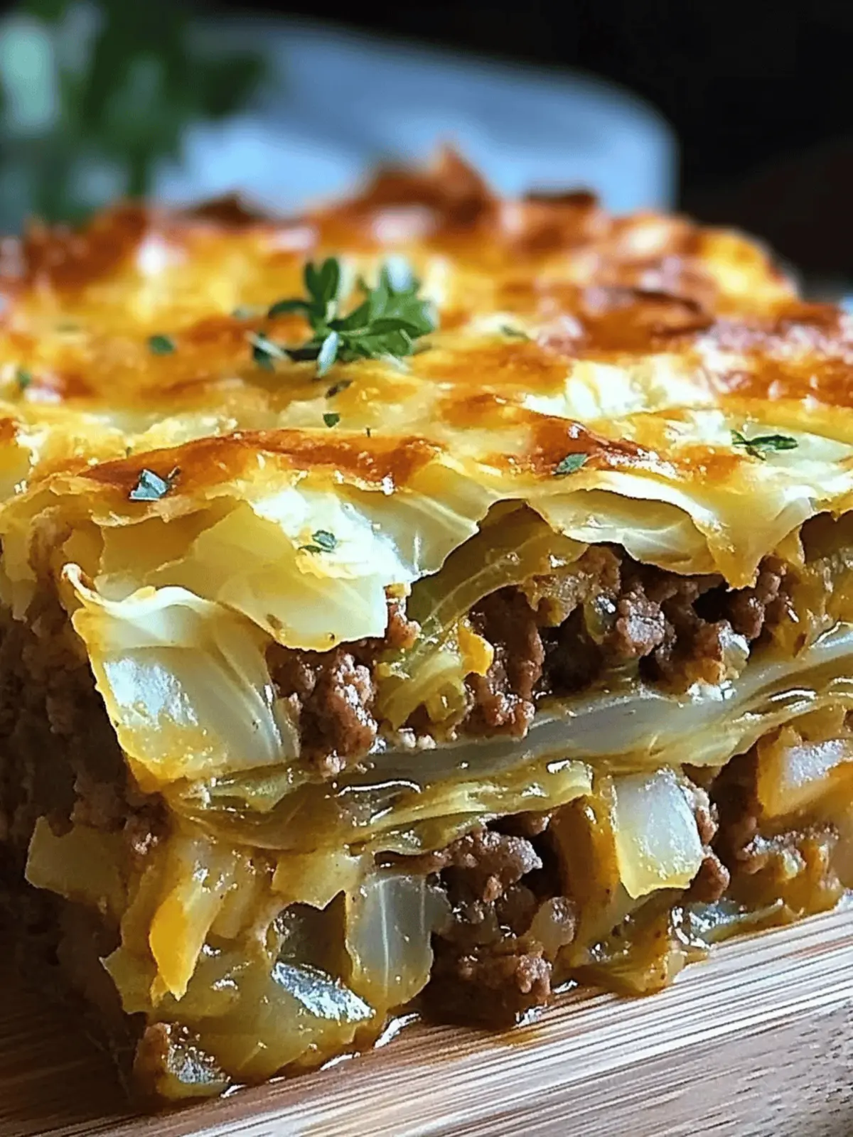Cheesy Cabbage Beef Casserole