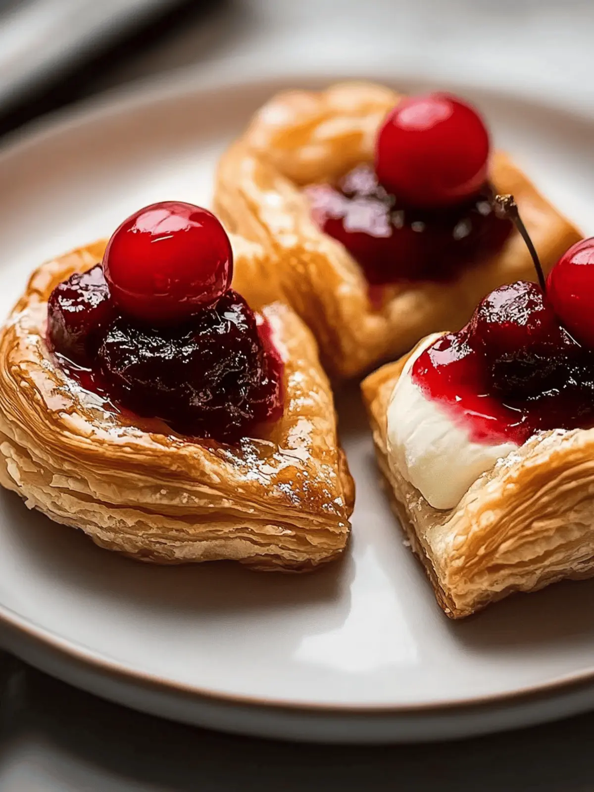 Cherry Cream Cheese Puff Pastries